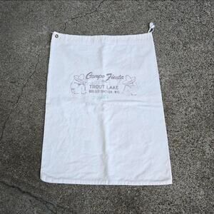 True Vtg CAMPO FIESTA on Trout Lake Sleeping Character Graphic Laundry Tote Bag